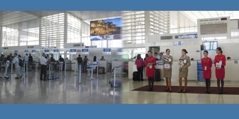 Departure lobby and check-in counters