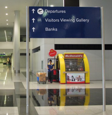 A Mc Donalds fast food stall in NAIA-3